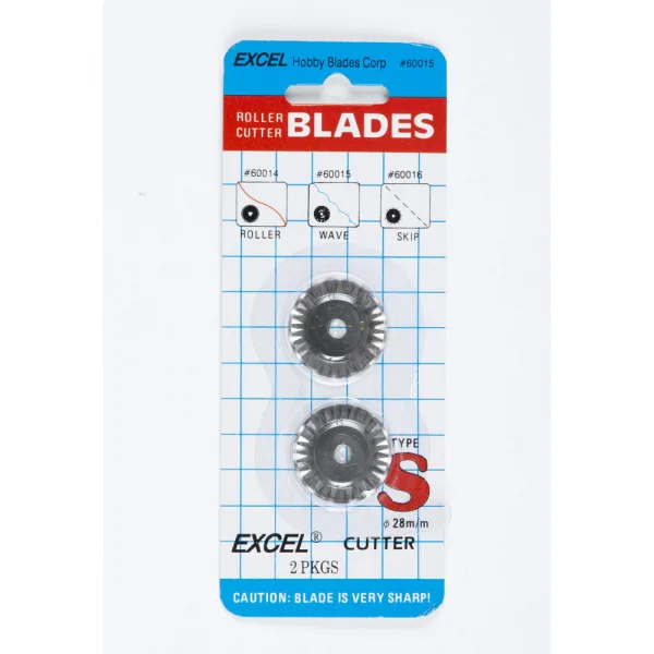 Excel 28mm Wave Rotary Blades (2) (Carded) — image 2 of 3