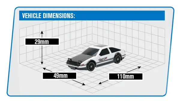 E-Zee RC 1:43 Lighting Trueno 4WD Drift Car With Gyro - White — image 10 of 10