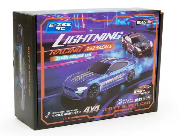 E-Zee RC 1:43 Lighting Stinger 4WD Drift Car With Gyro - Silver — image 3 of 5