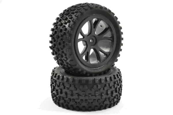 Fastrax Cuboid Buggy Tyres on Black Wheels - 1:10 Buggy Rear — image 4 of 4