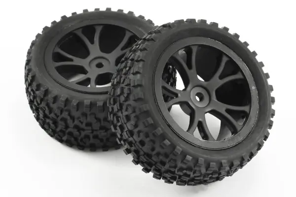 Fastrax Cuboid Buggy Tyres on Black Wheels - 1:10 Buggy Rear — image 3 of 4