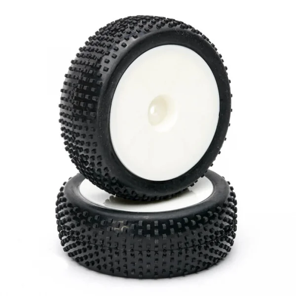 1:10 Pre Glued Buggy Tyres - 12mm Hex - Block Pattern - Front (2)