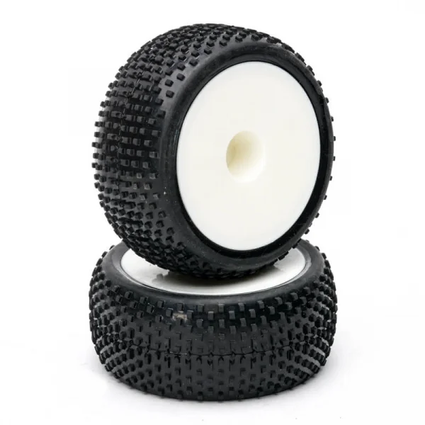 1:10 Pre Glued Buggy Tyres - 12mm Hex - Block Pattern - Rear (2)