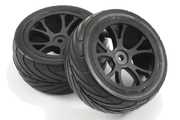 1:10 Pre Glued Buggy Tyres - 12mm Hex Black - Arrow Pattern - Rear (2)	 &mdash; image 3 of 4