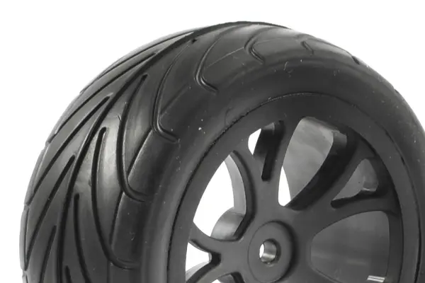 1:10 Pre Glued Buggy Tyres - 12mm Hex Black - Arrow Pattern - Rear (2)	 &mdash; image 2 of 4