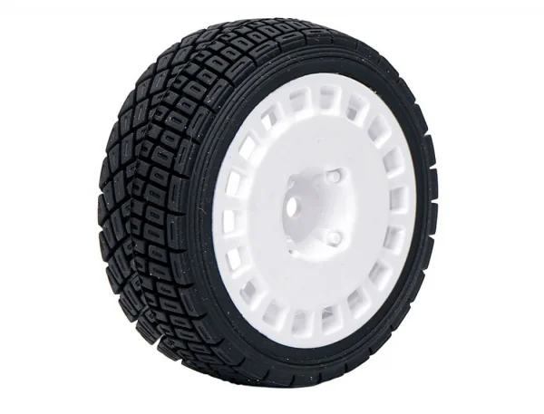 Fastrax 1:10 Rally Angle Tyres on OZ Style Wheels - White (4)