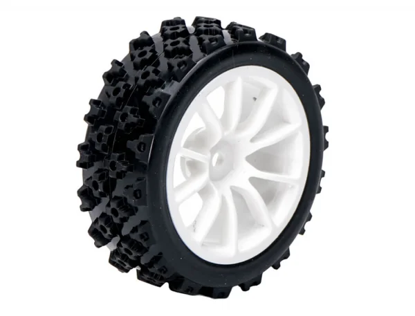 Fastrax 1:10 Rally Tyres on 10 Spoke White Wheels (4)