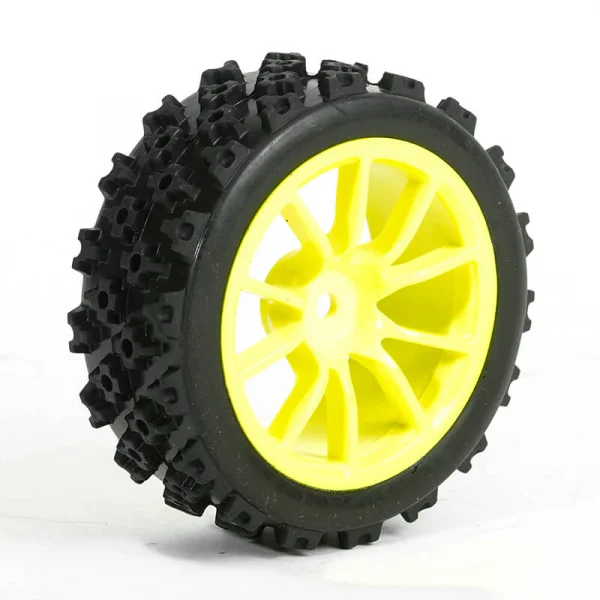 Fastrax 1:10 Rally Tyres on 10 Spoke Yellow Wheels (4)