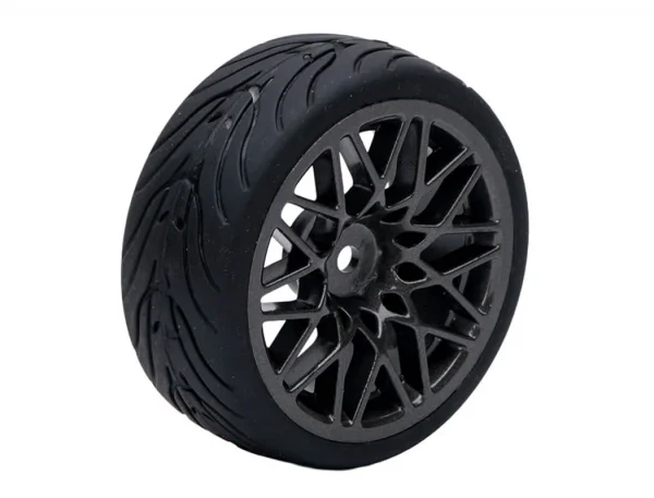 Fastrax 1:10 Street Treaded Tyres on Star Gun Metal Wheels (4)