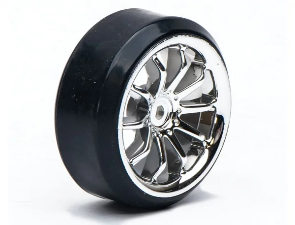 Touring Car Chrome Wheel Set - Drift Tyres (4)