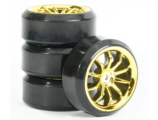 10 Spoke Drift Wheel / Tyre Set (4) - Gold — image 3 of 4