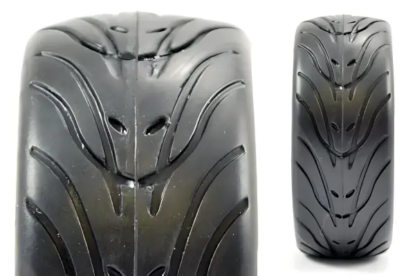 Fastrax 1:10 Street Tread Tyres on Classic Black/Chrome Wheels (4) — image 1 of 4