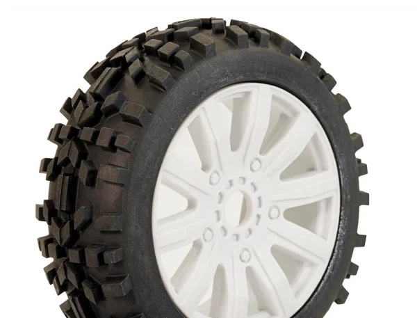 Fastrax 1:8 Grator Tyres Mounted On 6-Spoke White (2) &mdash; image 4 of 5