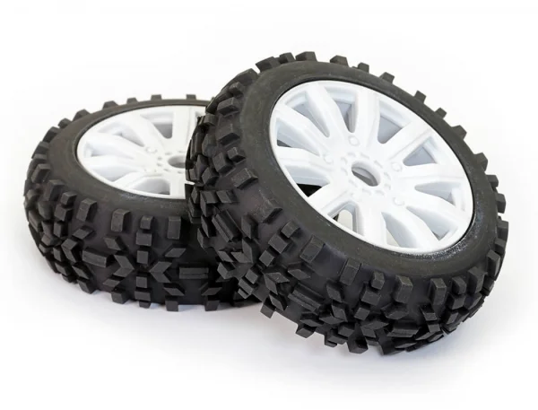 Fastrax 1:8 Grator Tyres Mounted On 6-Spoke White (2) &mdash; image 5 of 5