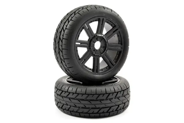 Fastrax 1:8 Eagle Road Tread Tyres Mounted on Black Wheels (2) — image 3 of 5
