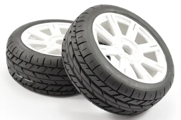 Fastrax 1:8 Eagle Road Tread Tyres Mounted on White Wheels (2) &mdash; image 2 of 5