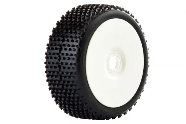Fastrax 1:8 Cuboid Tyres Mounted on Dished White Wheels (2) — image 2 of 3