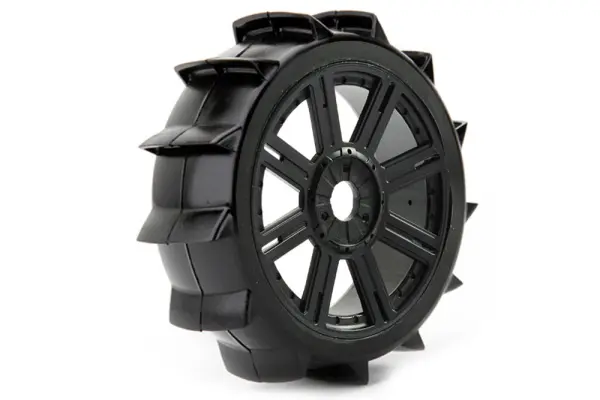 Fastrax 1:8 Paddle Tyres Mounted On 8 Spoke Black 17mm Hex Wheels - 1 Pair — image 2 of 3