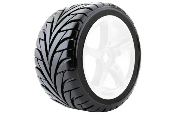 Fastrax 1:8 Truggy Eagle Tyres Mounted on 5 Spoke White Zero Offset Wheels (2) — image 2 of 4