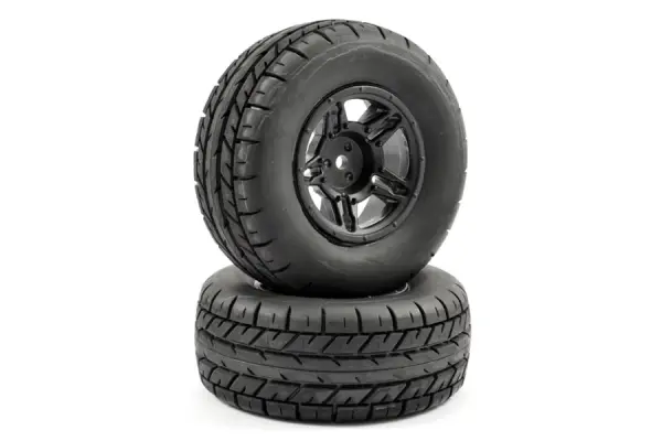 Fastrax 1:10 SC Eagle Treaded Road Tyres Mounted on 12mm Hex Slash 2WD Front Wheels (2) — image 4 of 4