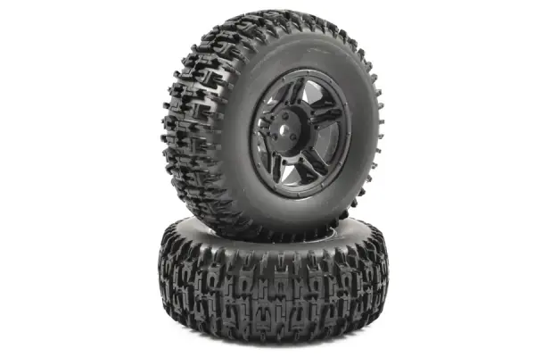 Fastrax 1:10 SC Jigsaw Tyres Mounted on 12mm Hex Slash 2WD Front Wheels (2) — image 4 of 4