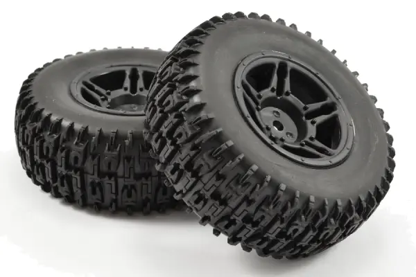 Fastrax 1:10 SC Jigsaw Tyres Mounted on 12mm Hex Slash 2WD Front Wheels (2) — image 2 of 4