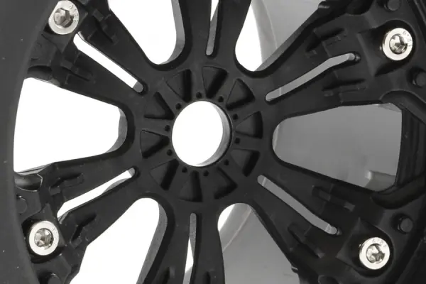 Fastrax Jigsaw 1:8 MT Tyres Mounted on Spoked Black Half Inch Offset Wheels (2) — image 4 of 4