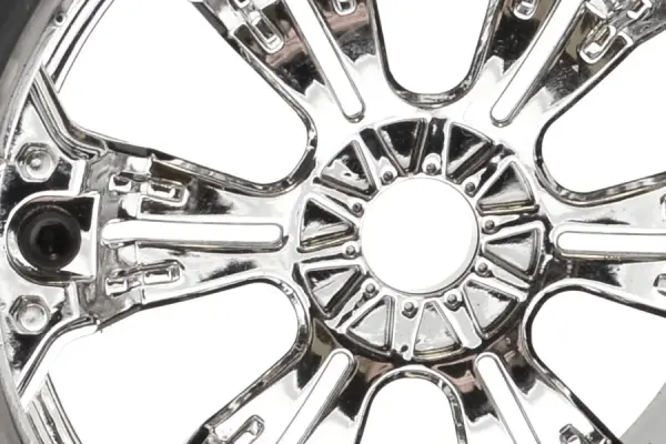Fastrax Arrow 1:8 MT Tyres Mounted on Spoked Chrome Half Inch Offset Wheels (2) — image 2 of 4