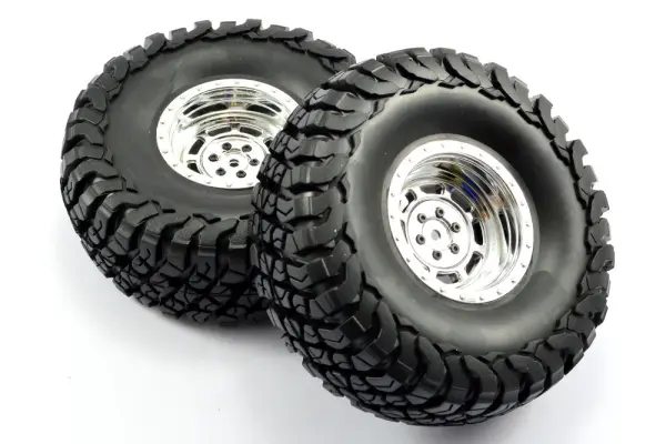 Fastrax Granite Scale 2.2 Wheels with Tyres - 140mm OD - Chrome (2) — image 2 of 4