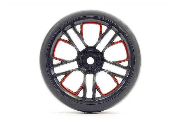 Fastrax Drift D1 Tyres Mounted on 3mm Offset 6 Spoke Graphite Wheels (4) &mdash; image 5 of 5