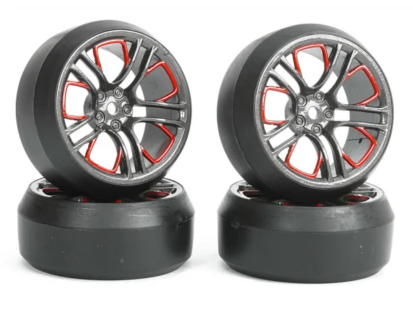 Fastrax 1:10 (4) Drift D3 Tyre With 3mm 10-Spoke Wheel-Graphite — image 3 of 4