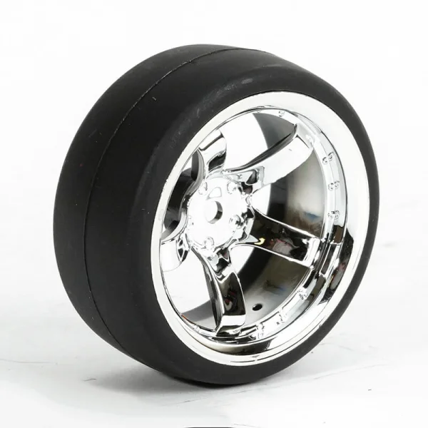 Fastrax Drift D1 Tyres Mounted on 9mm Offset 5 Spoke Chrome Wheels (4) ** CLEARANCE **