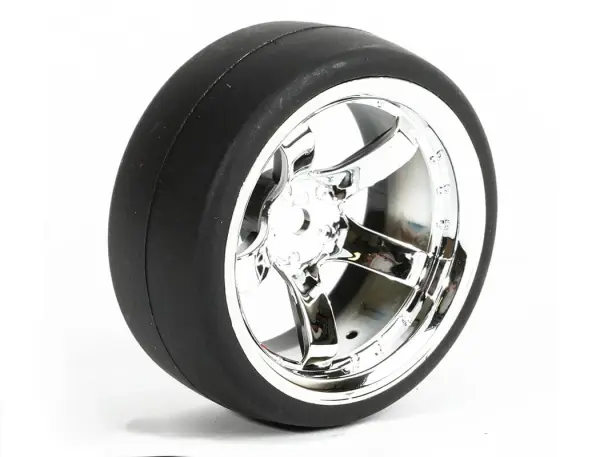 Fastrax Drift D1 Tyres Mounted on 9mm Offset 5 Spoke Chrome Wheels (4) &mdash; image 4 of 4