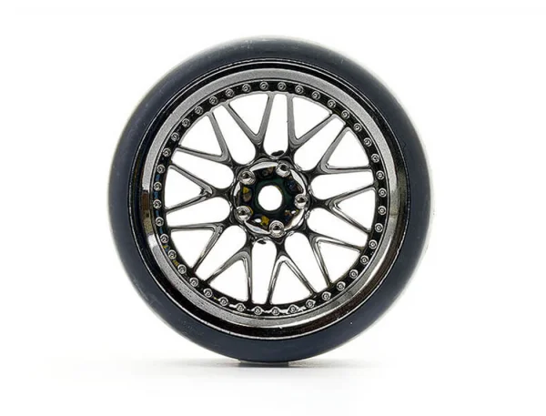 Fastrax Drift D1 Tyres Mounted on 9mm Offset 20 Spoke Black Chrome Wheels (4) — image 5 of 5