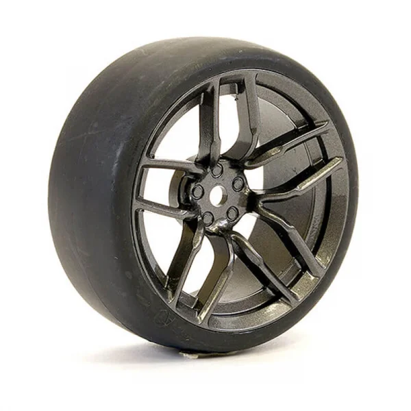 Fastrax Drift D1 Tyres Mounted on 3mm Offset 10 Spoke Graphite Wheels (4)