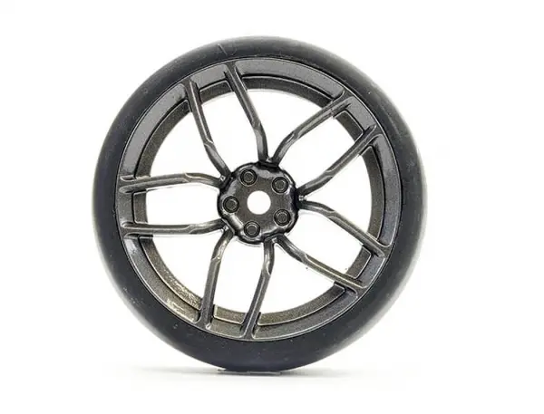 Fastrax Drift D1 Tyres Mounted on 3mm Offset 10 Spoke Graphite Wheels (4) &mdash; image 5 of 5