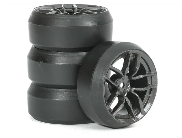 Fastrax 1:10 (4) Drift D3 Tyre With 3mm 10-Spoke Wheel-Graphite — image 3 of 3