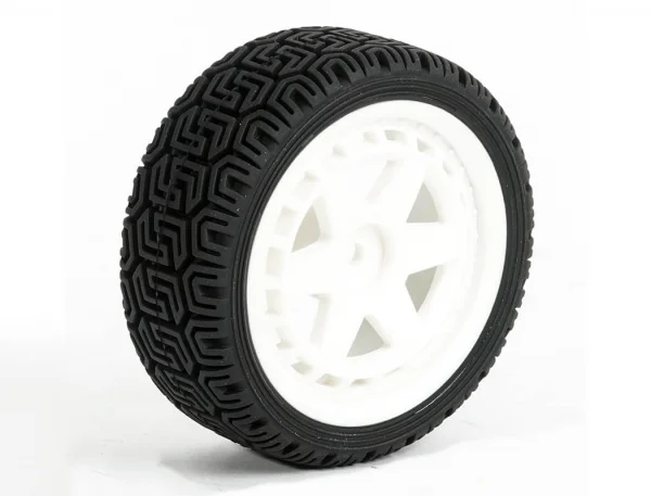 Fastrax 1:10 Geometric Rally Tyres/6-Spoke White Wheels (4)