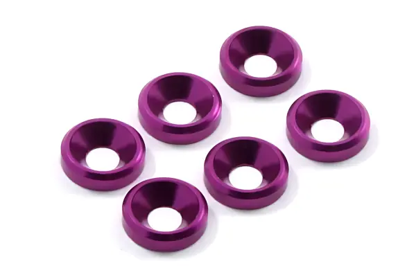 Fastrax M3 Countersunk Washer Purple (6)