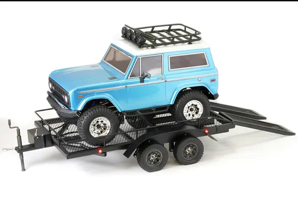 Fastrax Scale Dual Axle Truck Car Trailer With Ramps + LED Lights &mdash; image 9 of 16