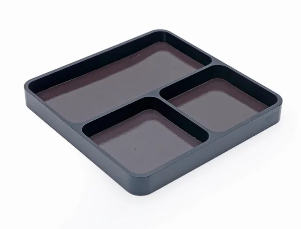 Fastrax Aluminium Square Magnetic Maintenance Tray 98X98mm Black