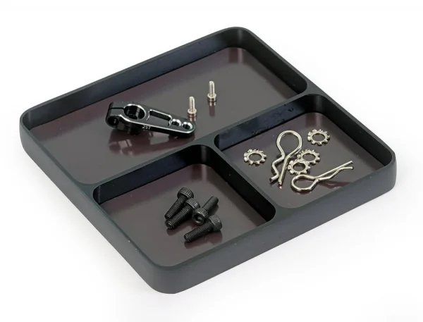 Fastrax Aluminium Square Magnetic Maintenance Tray 98X98mm Black