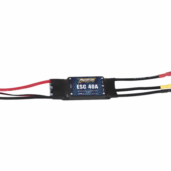 FMS 40A ESC With 200mm Input Cable, 3.5mm Motor Connector, XT60 (for 1400mm Cessna 182/ J3 V4 1100mm F3A /PT-17 MXS/ P-51/ Zero/ 1200mm CJ6 V1+V2/ Kingfisher/ 1100mm PC-21/ Typhoon/ 1300mm PA-18)