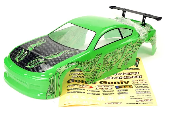 FTX Banzai Pre-Painted Body Shell With Decals + Wing - Green — image 2 of 2