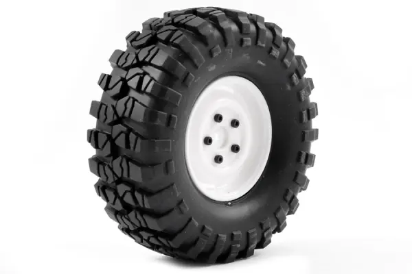 FTX Outback Spare Tyre Mount + Tyre/Steel Lug Wheel White — image 3 of 4