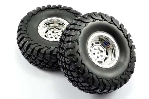 FTX Mauler 2.2 All Terrain Tyres Pre-Glued On Chrome Wheel — image 4 of 4