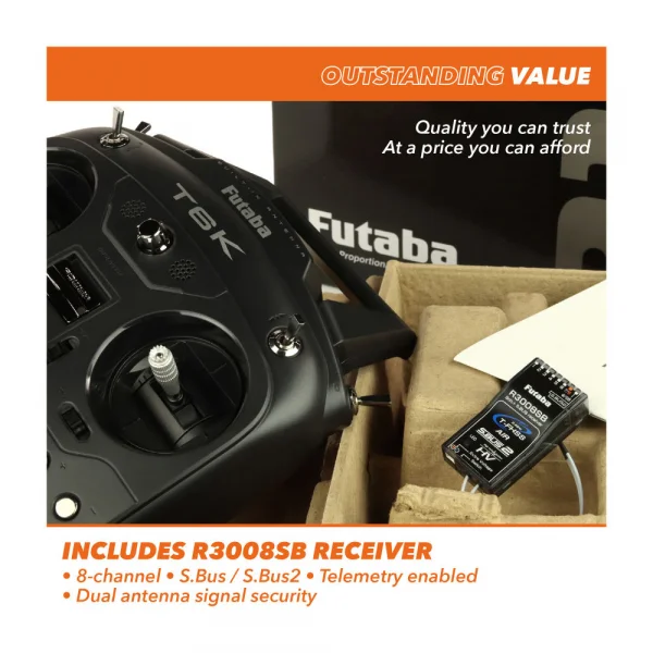 Futaba T6K V3 Transmitter With R3008SB Receiver (Mode 1)