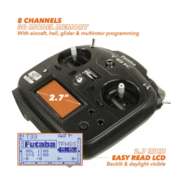 Futaba T6K V3 Transmitter With R3008SB Receiver (Mode 1)