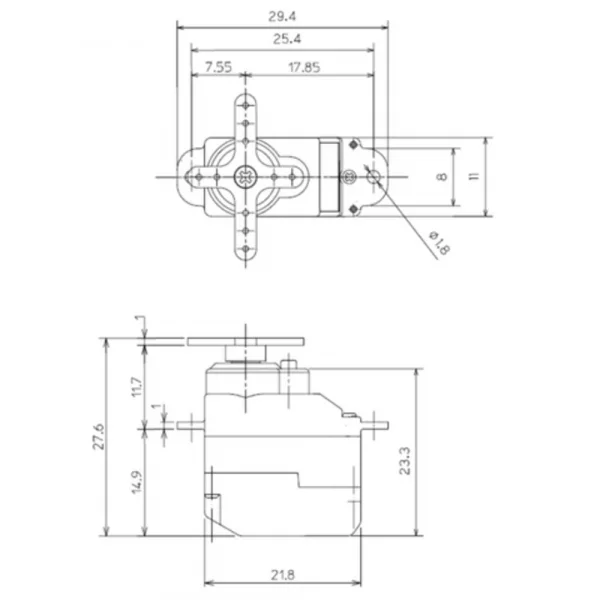 Futaba S3154 Sub-Micro Digital Servo 1.7kg/0.09s 4.8V - 6V
