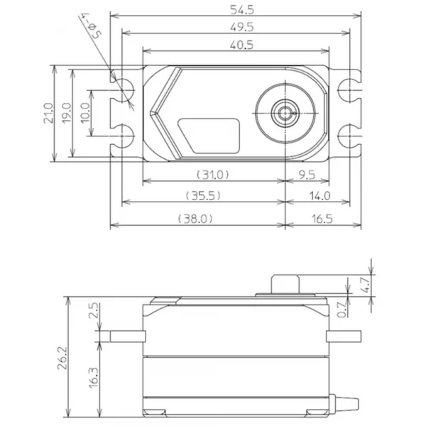 Futaba HPS-CT702 Low Profile Brushless Servo PWM/S.Bus - 30.0kg 0.07s